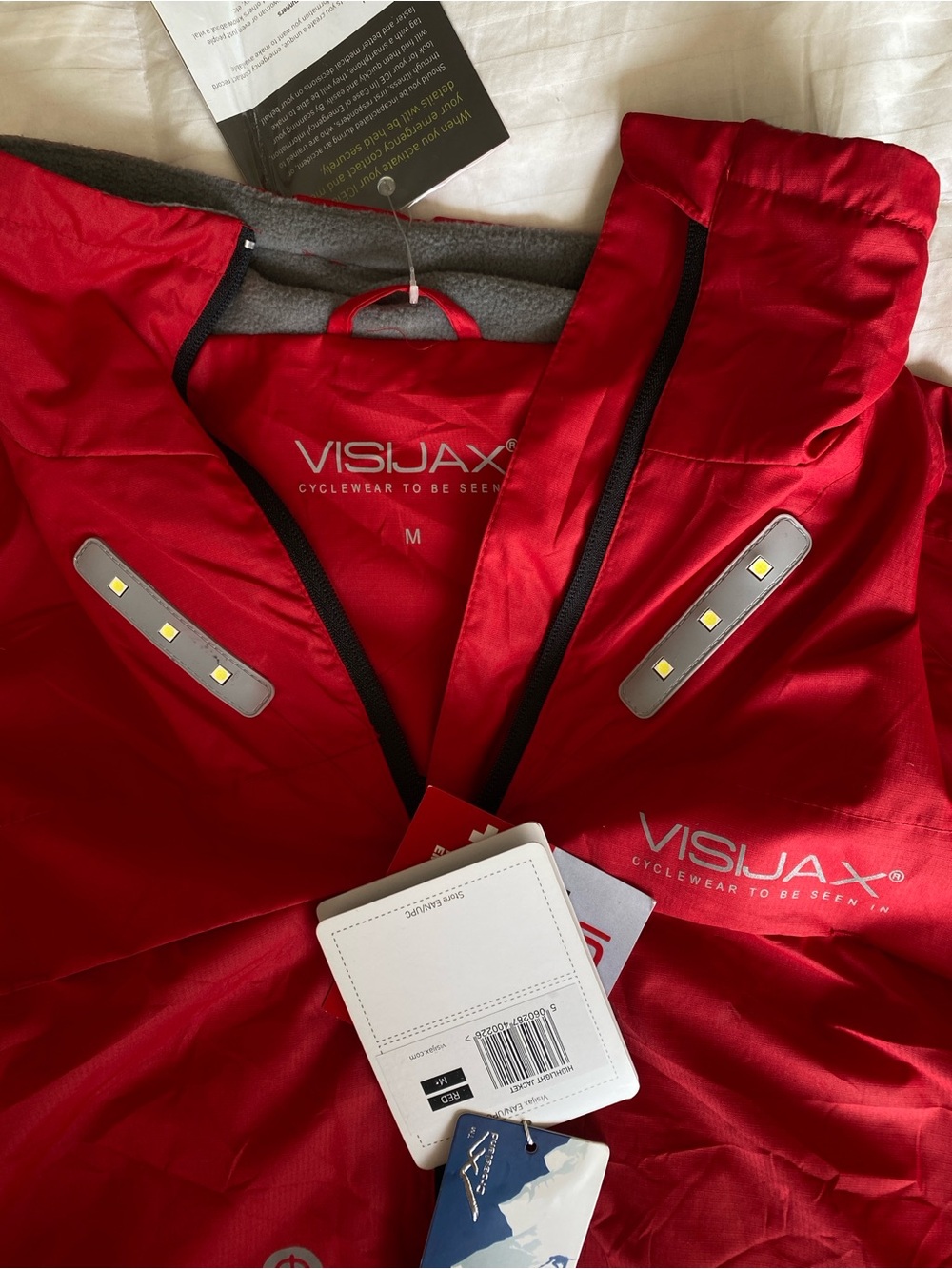 Visijax UK shop Red Reflective Cycling Jacket New High Visibility Waterproof - Picture 5 of 5